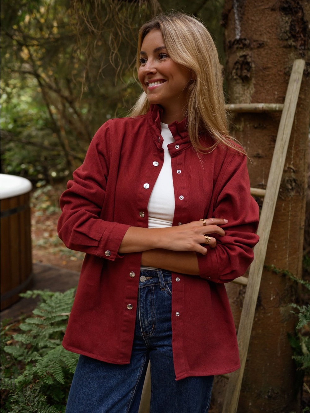 Burgundy Gabon Overshirt